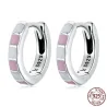 Kolla kontrast rosa-vita örhängen - 925 sterling silver