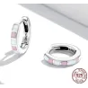 Kolla kontrast rosa-vita örhängen - 925 sterling silver