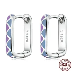 Kontrastfärgade lila-blå örhängen - 925 sterling silver
