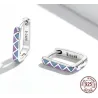 Kontrastfarge lilla-blå øredobber - 925 sterling sølv
