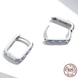 AretesPendientes color contraste violeta-azul - plata de ley 925