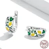Frisk naturlig citron / blade - øreringe - 925 sterling sølv
