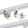 Boucles d'oreilles délicates avec mini caméléon - argent sterling 925
