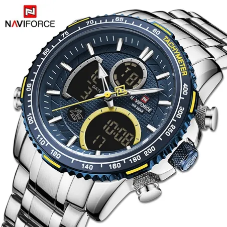 NAVIFORCE - luksuriøst sport Quartz ur - LED display - vandtæt