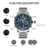 NAVIFORCE - luksuriøst sport Quartz ur - LED display - vandtæt