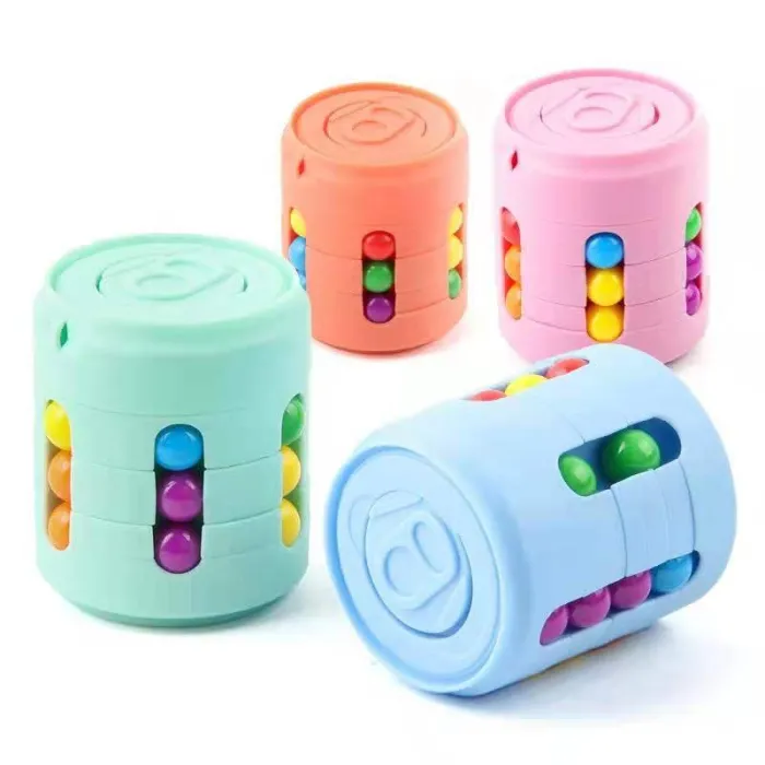 Kub med färgglada pärlor - stressavlastande fidget leksak