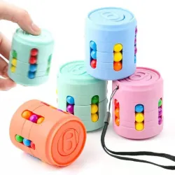 Terning med farverige perler - stressaflastende fidget legetøj
