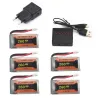 BateríasEachine E011 - 3.7V - 260MAH - 30C batería / cargador USB - 5 piezas