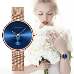 CRRJU - fashionable luxury watch - with mesh bracelet - waterproofWatches