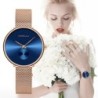 CRRJU - relógio de luxo elegante - com pulseira de malha - à prova d'água