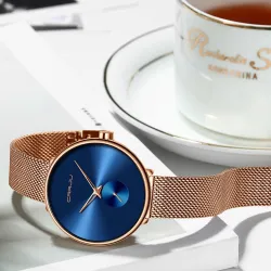 CRRJU - montre de luxe à la mode - avec bracelet en maille - étanche