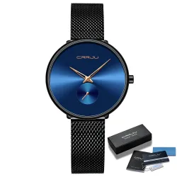 CRRJU - fashionable luxury watch - with mesh bracelet - waterproofWatches