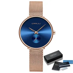 CRRJU - fashionable luxury watch - with mesh bracelet - waterproofWatches
