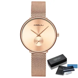 CRRJU - fashionable luxury watch - with mesh bracelet - waterproofWatches