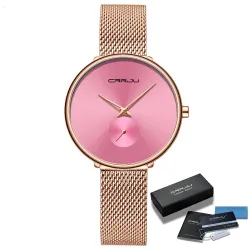 CRRJU - fashionable luxury watch - with mesh bracelet - waterproofWatches