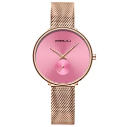 CRRJU - fashionable luxury watch - with mesh bracelet - waterproofWatches