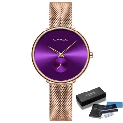 CRRJU - moderiktig lyxklocka - med mesharmband - vattentät