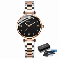 CRRJU - montre de luxe à la mode - Quartz - étanche - acier inoxydable