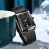 CRRJU - luksus firkantet gyldent ur - Quartz - rustfrit stål mesh armbånd - vandtæt