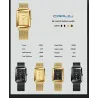 CRRJU - luxury square golden watch - Quartz - stainless steel mesh bracelet - waterproofWatches