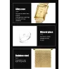 CRRJU - luksus firkantet gyldent ur - Quartz - rustfrit stål mesh armbånd - vandtæt