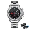 CRRJU - montre de luxe pour homme - grand cadran - étanche - acier inoxydable