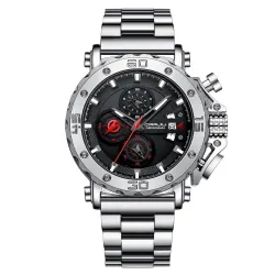 RelojesCRRJU - reloj de lujo para hombre - esfera grande - resistente al agua - acero inoxidable