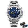 CRRJU - luxury men's watch - big dial - waterproof - stainless steelWatches