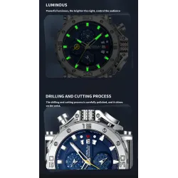 CRRJU - luxury men's watch - big dial - waterproof - stainless steelWatches