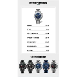 CRRJU - luxury men's watch - big dial - waterproof - stainless steelWatches
