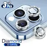 Diamant kamera linsebeskytter - glitter metalring - til iPhone