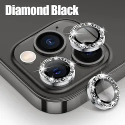 Diamentowa osłona obiektywu - metalowy pierścień z brokatem - do iPhone'aOchrona