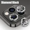 Diamant kamera linsebeskytter - glitter metalring - til iPhone