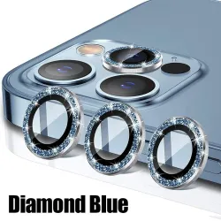 Diamant kameralinsskydd - glitter metallring - för iPhone
