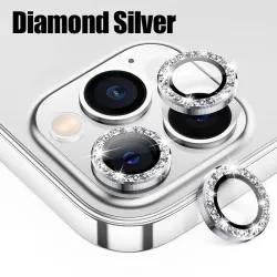 Diamant kameralinsskydd - glitter metallring - för iPhone