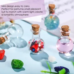 PerfumeMini botellas de vidrio - con tapa de corcho - para perfumes - decoraciones de bodas - 10 piezas
