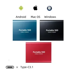 Mobil hårddisklagring - SSD - typ-C - USB 3.1 - aluminiumlegering - 500GB / 1TB / 2TB / 4TB / 6TB / 8TB
