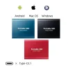 Mobil hårddisklagring - SSD - typ-C - USB 3.1 - aluminiumlegering - 500GB / 1TB / 2TB / 4TB / 6TB / 8TB