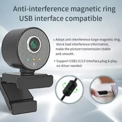 AI humanoid webcam - autosporing - autofokus - med mikrofon - USB - 1080P