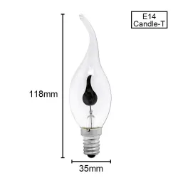 Żarówka LED - migający płomień świecy - E14 / E27 - 3W - 220V - 10 sztukE27