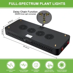 Kasvinviljelylamppu - täysi spektri - hydroponinen - LED COB -valo - 1220W / 2400W / 3600W