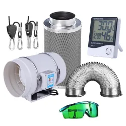 Centrifugalfläkt / luftfilter med aktivt kol - för LED-växtljus - 220V
