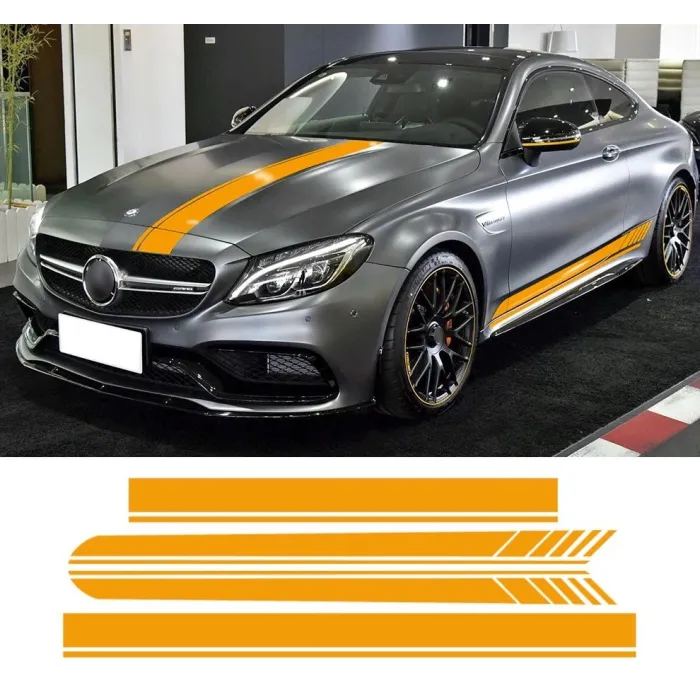 Side / topp / tak striper - bilklistremerker - for Mercedes Benz 2-dørs Coupe / 4-dørs Sedan
