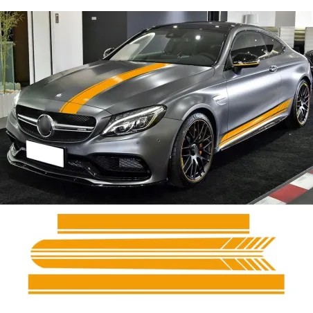 Side / topp / tak striper - bilklistremerker - for Mercedes Benz 2-dørs Coupe / 4-dørs Sedan