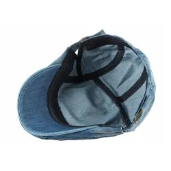 Trendy flad kasket / hat - andenæb type - vasket denim - unisex