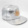 Baseballcaps - skinn-snapback - med metallblad - hip hop-stil