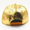 Baseballkasket - læder snapback - med metalblad - hip hop stil