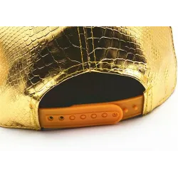 Baseballkeps - läder snapback - med metallblad - hip hop stil