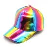 Rainbow baseballkasket - laklæder - hip-hop stil