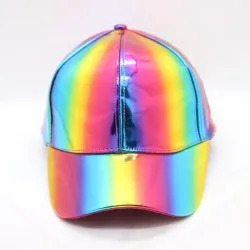 Regenboog baseballcap - lakleer - hiphopstijlPetten & Hoeden